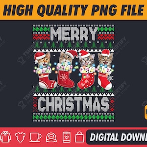 Ugly Christmas Sweater Png, Ugly Cat Sweater, Cute Cats Sweater, Christmas Ugly Sweat, Ugly Sweater Designs, Digital Download