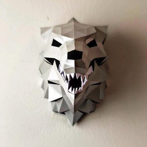 Loup mural papercraft