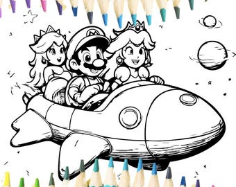 100 pages à colorier inspirées de SUPER MARIO, livre de coloriage au format A4 pour enfants, pages à colorier pour enfants, pages à colorier imprimables PDF