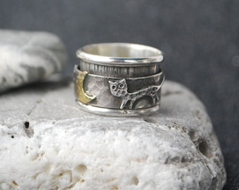 Handmade Cats Adhd Jewelry Spinner Mixed Metal