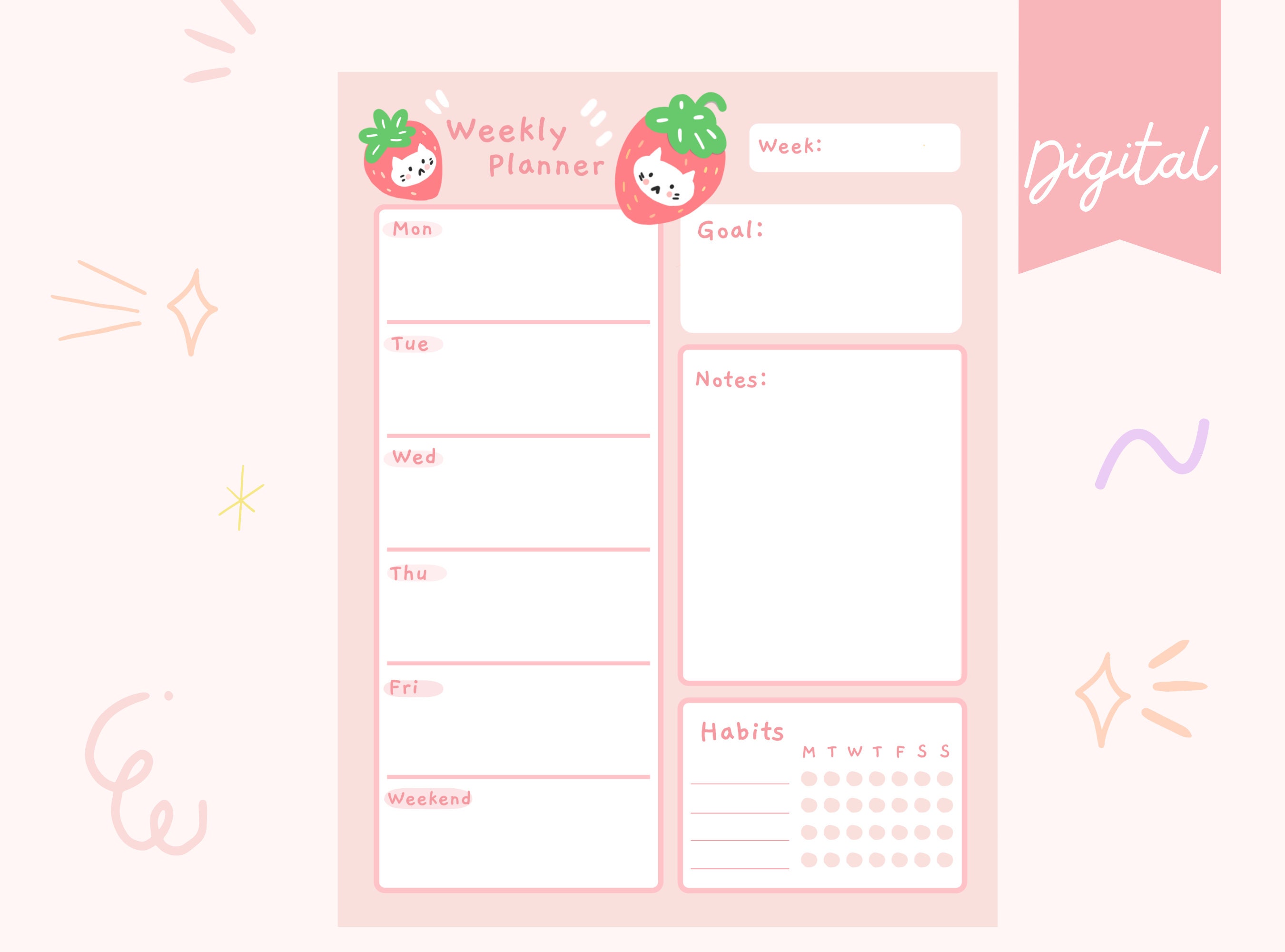 Cute Weekly Schedule Template