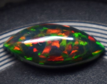 A+++ Smoked Ethiopian Opal Cabochon Smooth Fire Black Opal