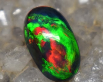 A+++ Smoked Ethiopian Opal Cabochon Smooth Fire Black Opal