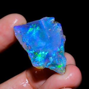 Natural Ethiopian Opal Rough Gemstone: Fancy Shape, Multi Color Fire (46.5 Ct.)