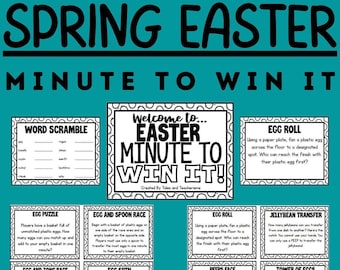 Easter Minute To Win It Challenges: Holiday Party Game (Task Cards)