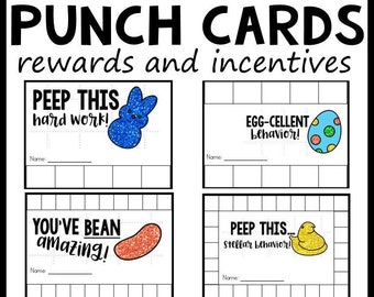 Punch Cards for Rewards and Incentives: Easter Holiday Themed Options