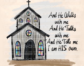 Country Church PNG: Christian Bible Verse Design (Digital Download)