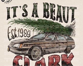 Es ist ein Beaut Clark PNG: Retro Weihnachtsurlaub Design (Digitaler Download)