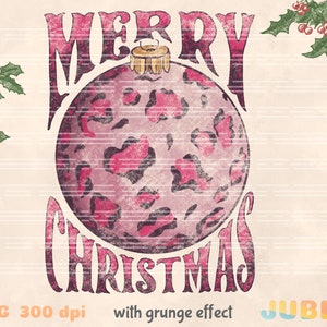 Pink Leopard Print Christmas Trees Ornament PNG – Grunge Holiday Clipart