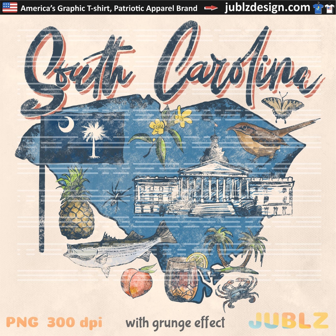 South Carolina State Png, South Carolina Retro Png, South Carolina