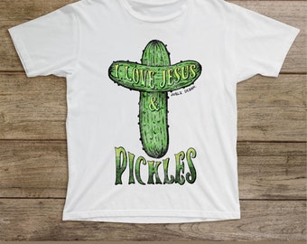 I Love Jesus & Pickles PNG: Christian Sublimation Design (Digital Download)