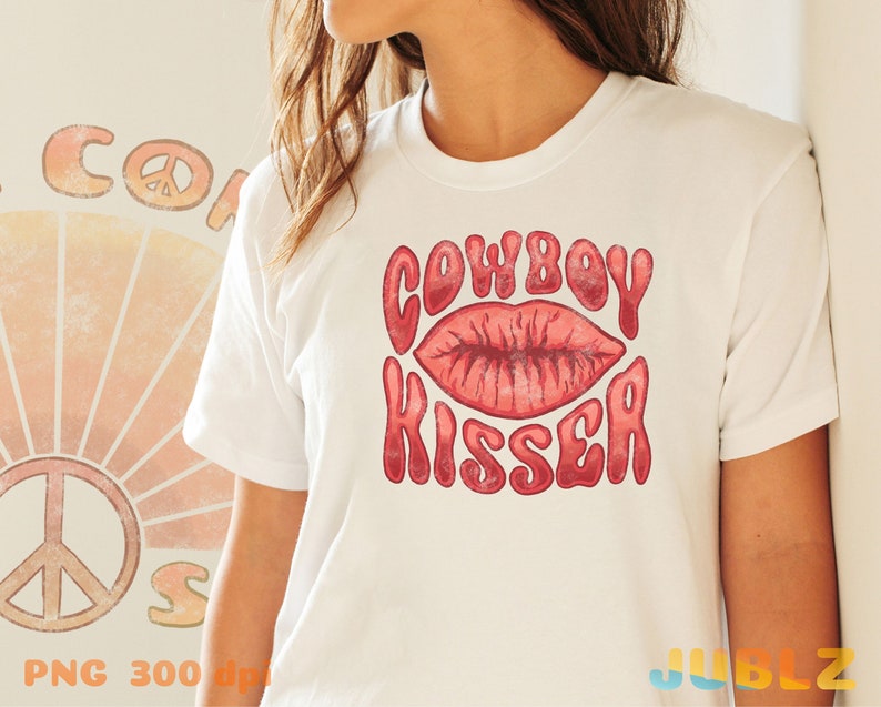 Western Cowboy Kisser PNG: Valentine Sublimation Design (Digital Download) image 4