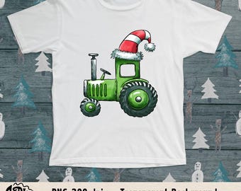 Tracteur de Noël PNG - Conception de sublimation pour garçons de vacances à la ferme