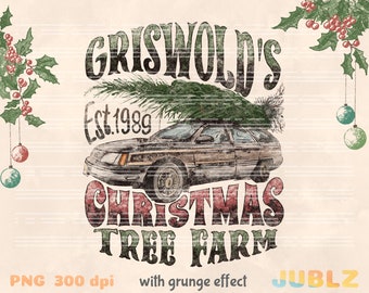 Griswold's Christmas Tree Farm PNG: Retro Film Sublimation (Digitaler Download)