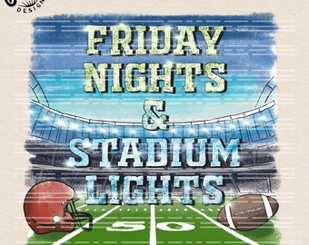 Friday Nights & Stadium Lights PNG: voetbalsublimatieontwerp (digitale download)