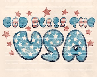 God Bless USA PNG: 4th of July Sublimation Design (Digital Download)