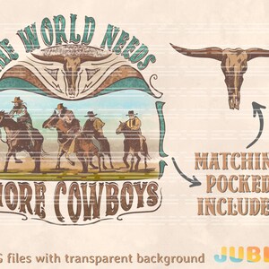 Western Cowboy PNG: Retro Wild West Sublimation (Digital Download)