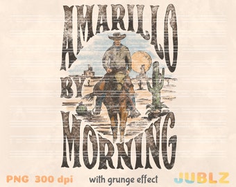 Amarillo By Morning PNG, Western Sublimation, Cowboy Png, Country Png, Desert Png, Western Png, Retro Png, Vintage Designs, Designs Download