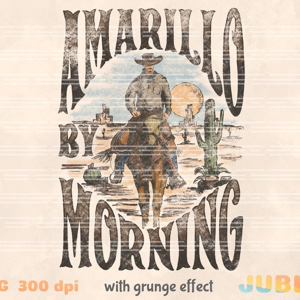 Amarillo By Morning PNG, Western Sublimation, Cowboy Png, Country Png, Desert Png, Western Png, Retro Png, Vintage Designs, Designs Download
