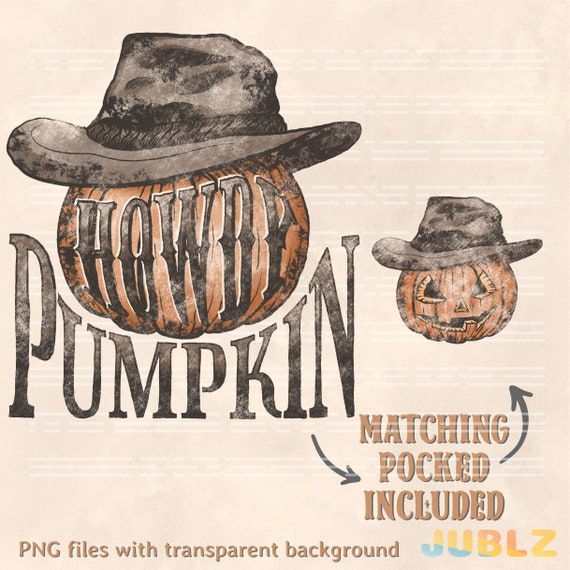 Howdy Pumpkin PNG: Western Fall Sublimation Design (Digital Download)