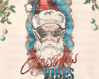 Santa Claus PNG – Retro Christmas Sublimation Digital File