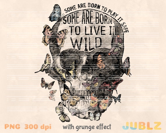 Butterfly Skull PNG: Retro Sublimation Design (Digital Download)
