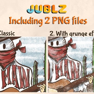 May include: A digital illustration of a cartoon character wearing a red bandana and a white shirt with the word "HAWK" printed on it. The character is holding a guitar and standing in front of a cactus.