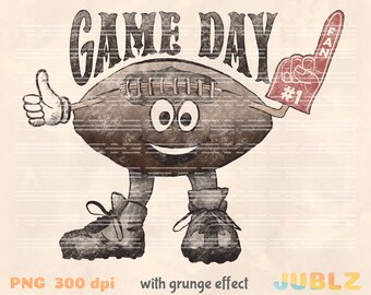 PNG del día del partido de fútbol retro: Diseño de sublimación grunge otoñal