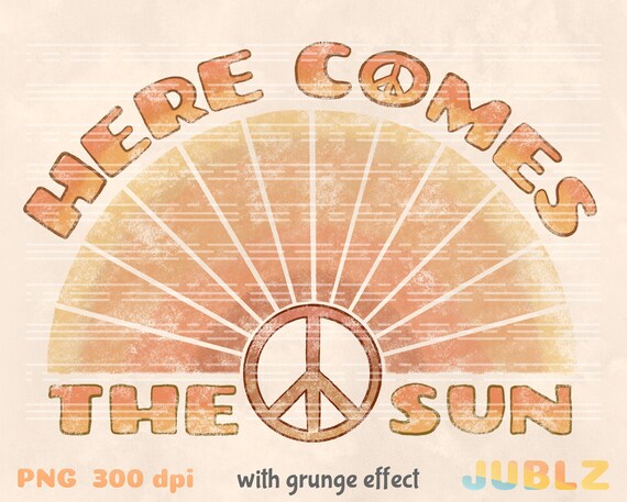 Here Comes The Sun PNG: Retro Summer Sublimation Design (Digital Download)