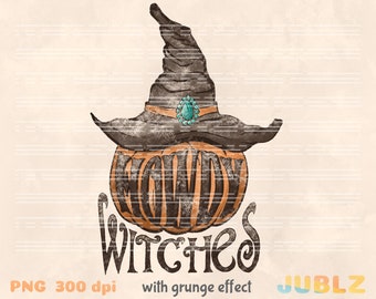 Howdy Witches Pumpkin PNG: Western Fall Sublimation Design (Digital Download)