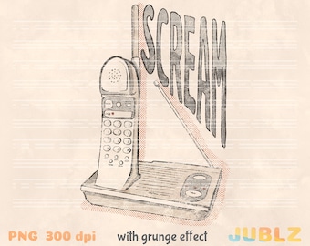 Scream Movie PNG: 80s-90s Horror, Grunge Effect (Digital Download)
