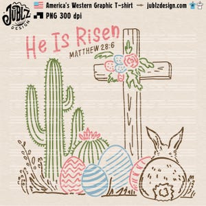 He is Risen Easter PNG: Vintage Sublimation Design (Digital Download)