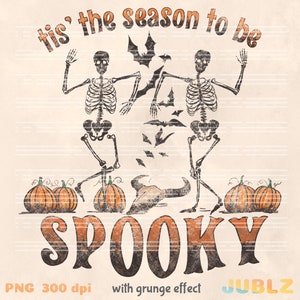 Halloween Skeleton PNG – Groovy Spooky Season Digital Clipart