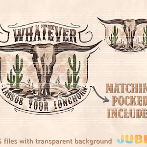 Longhorn Western-png-bestand: Texas-sublimatieontwerp (digitale download)
