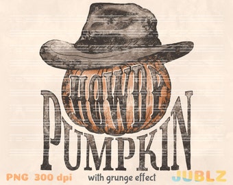 Howdy Pumpkin PNG: Western Fall Sublimation Design (Digital Download)