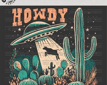 Cow abduction Png, Howdy png, Western Png, Western Ufo Png, Cowgirl Png, Sublimation Png, Instant Download, Western sublimation