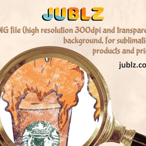 May include: A digital illustration of a coffee drink with whipped cream topping. The drink is in a brown cup with a green logo. The image has a vintage, distressed look.