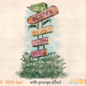 Corn Seed Company Sign Png, Retro America Png, Country Png,  Farm,  Cowgirl Png, Cowboy Png, Sublimation Design