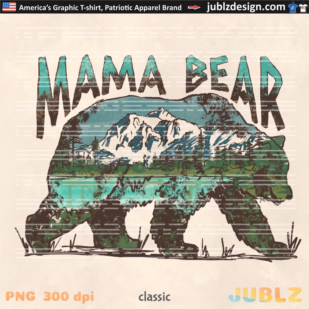 Mama Bear Png, Bear Png, Mountain Png, Bear Silhouette Png, Bear Clip ...