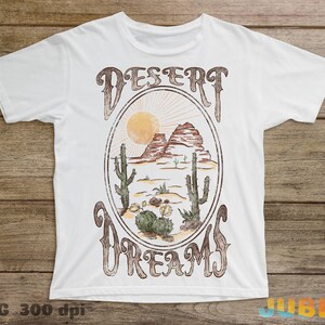 Desert Dreams PNG: Retro Western Sublimation Design (Digital Download) image 3