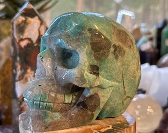 Amazonite Crystal Skull Carving! 2.8 lbs!