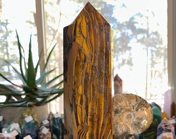 Huge Tigers Eye Crystal Tower 12 Lb. 17 1/4 Tall - Etsy