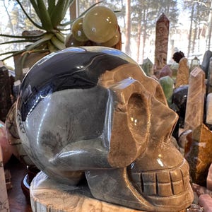 Hand Carved Volcano Agate Crystal Skull! 3.1 lbs.