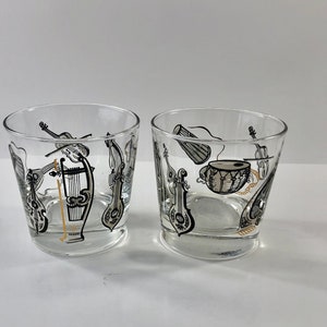 MCM Musical Instruments Rocks Glasses White Black Gold