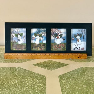Art féerique des jardins ~ Les 4 saisons ~ Diana Card de l'artiste du Maine ~ Art encadré ~ The Diana Card Collection ~ Garden Keepers (#123)