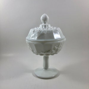 Westmoreland Milk Glass Covered Compote Candy Dish