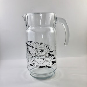 MCM Black and White Pitcher Vintage Barware