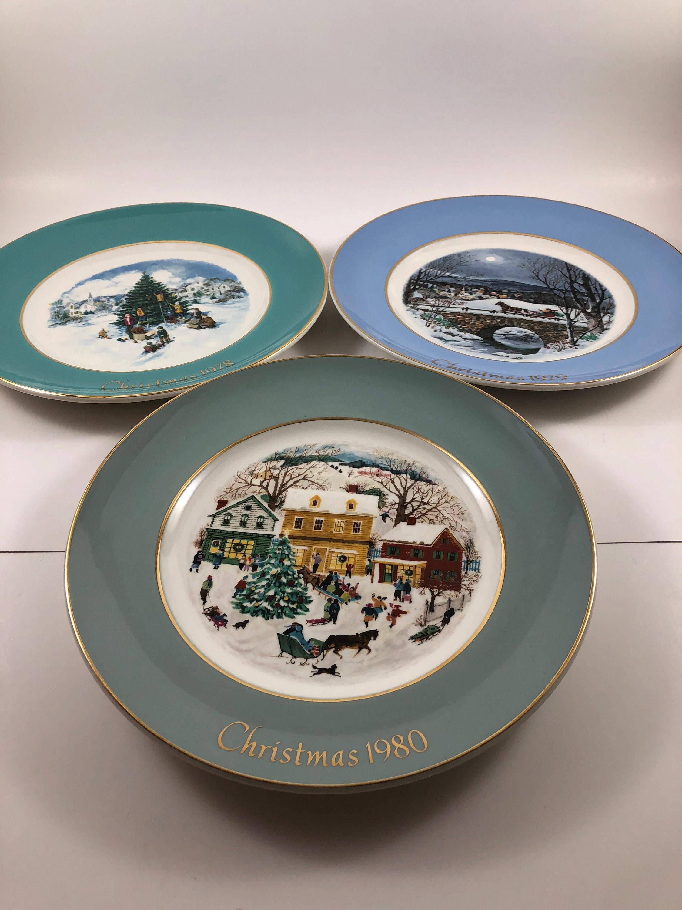 Avon Christmas Plates 1978, 1979, 1980 - Etsy