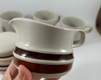 ESTATE Stoneware HEARTHSIDE Mugs Sugar and Creamer Set Made