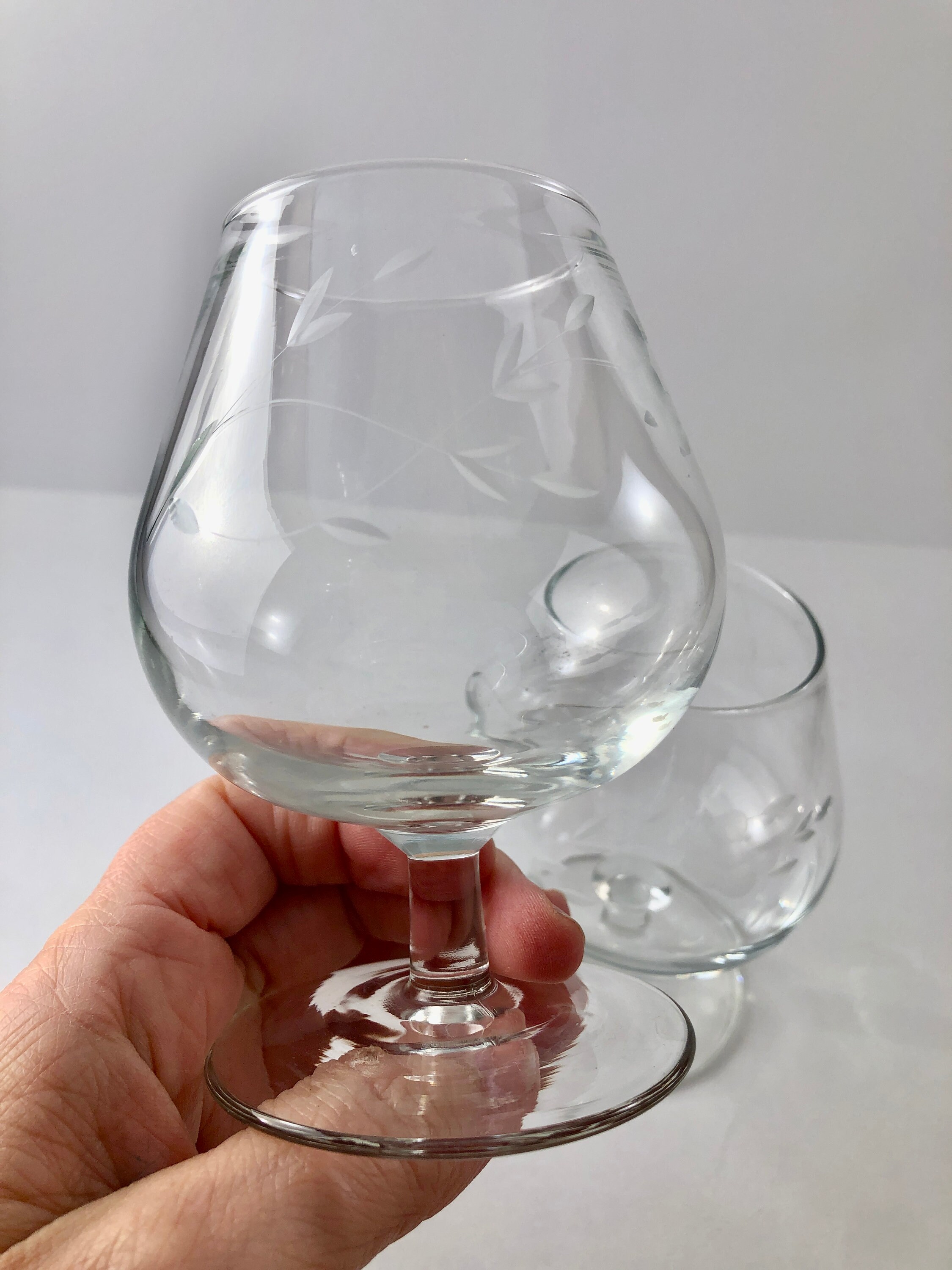 Etched Princess House Brandy Snifter Set of 2 Etsy